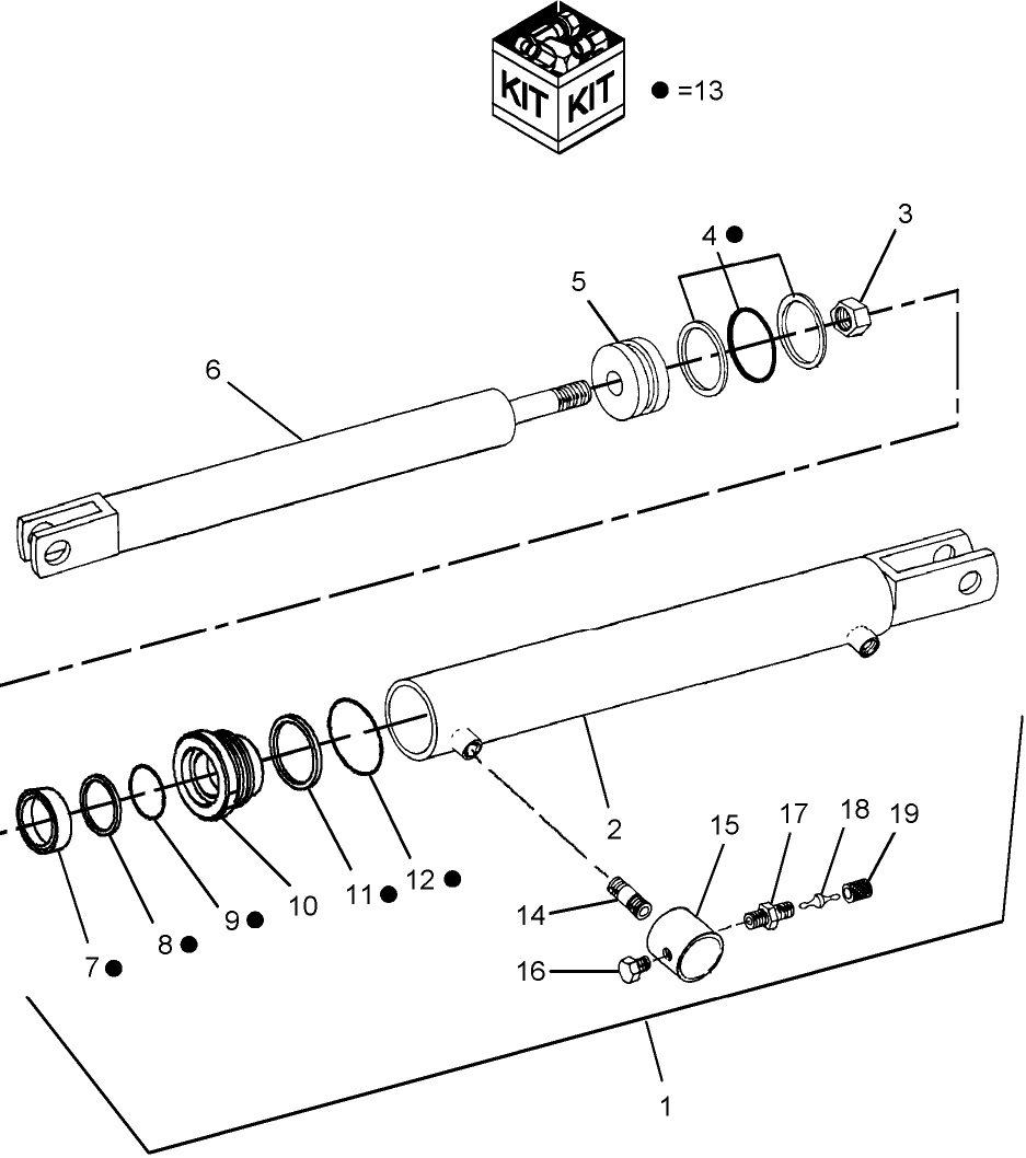 035(2) HYDRAULIC CYLINDER, 87018058, FIRST TABLE