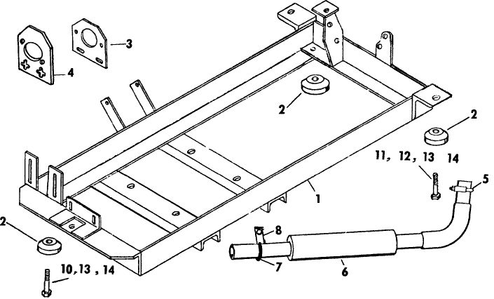 100 ENGINE MOUNTING ASSEMBLY, SERIES 1961-1965
