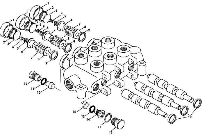 012 HYDRAULIC CONTROL BANK, 1051 THREE BALE WIDE