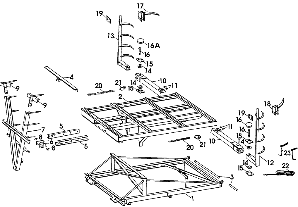 002 MAIN FRAME, LOAD RACK & TINE RACK, 1051