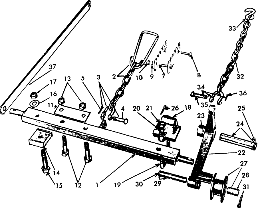 005 DRAWBAR & LIFT LINKAGE ASSEMBLIES, MODELS 14-1, 14-2, 14-9, 14-10