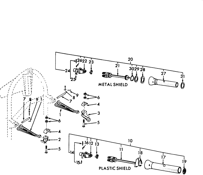 009 KITS, MOWER ATTACHING STABILIZERS & CLAMPS - 14-322, 14-341