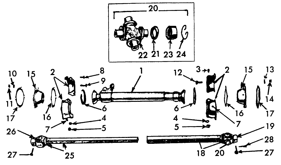 019 DRIVE SHAFT & UNIVERSAL JOINT ASSEMBLIES, 14-3, 14-4, 14-50, 14-51, 14-60, 14-68, 14-77