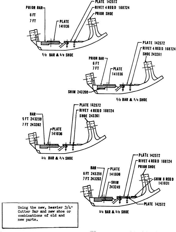 010 CUTTER BAR & INNER SHOE, REAR ATTACHED MOWERS