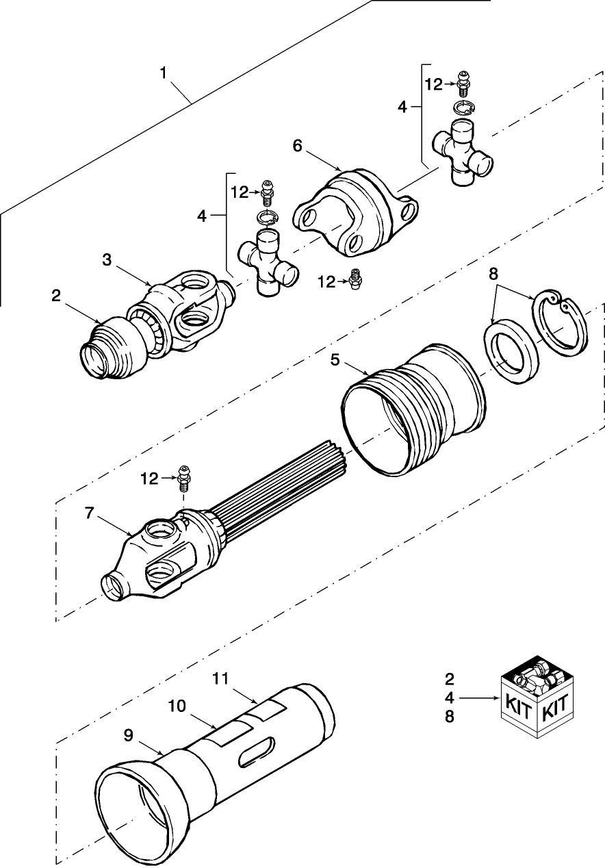 01.01(01) PRIMARY PTO, FRONT HALF, 540 RPM, PRIOR TO 5/07