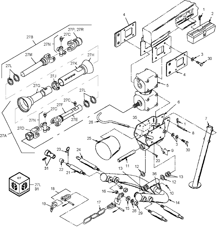 01.05 SWIVEL HITCH & PTO, BSN-641955