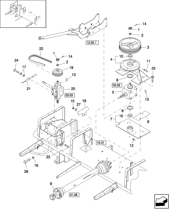14.05 HEADER DRIVE CENTER & RIGHT SIDE COMPONENTS