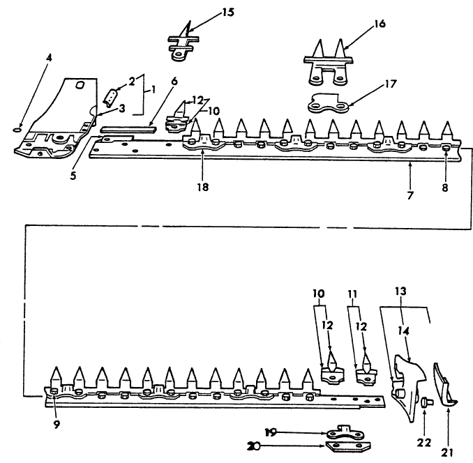 009 CUTTER BAR AND RELATED PARTS