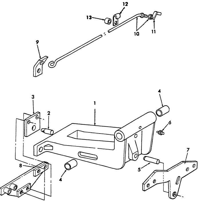 001 MAIN FRAME, SIDE MOUNTING PLATES AND STAY RODS