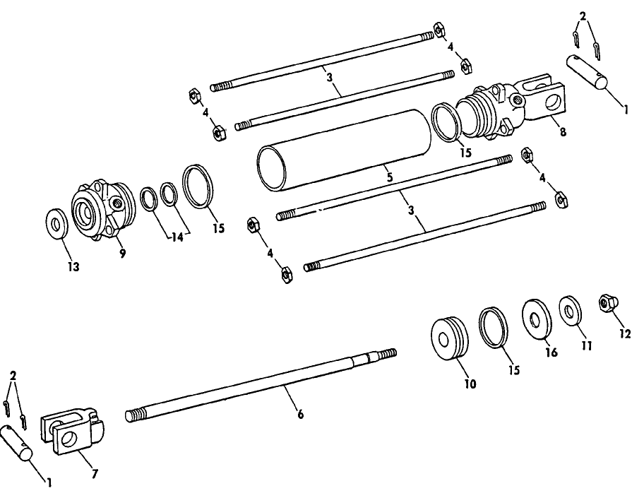 012 BALE LOADER CYLINDER, 1963-1964-SERIES - 2M