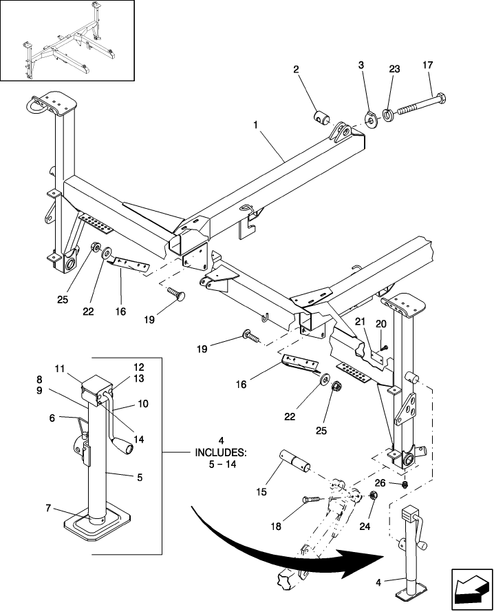 001 ADAPTER FRAME & JACK, ALL HEADERS