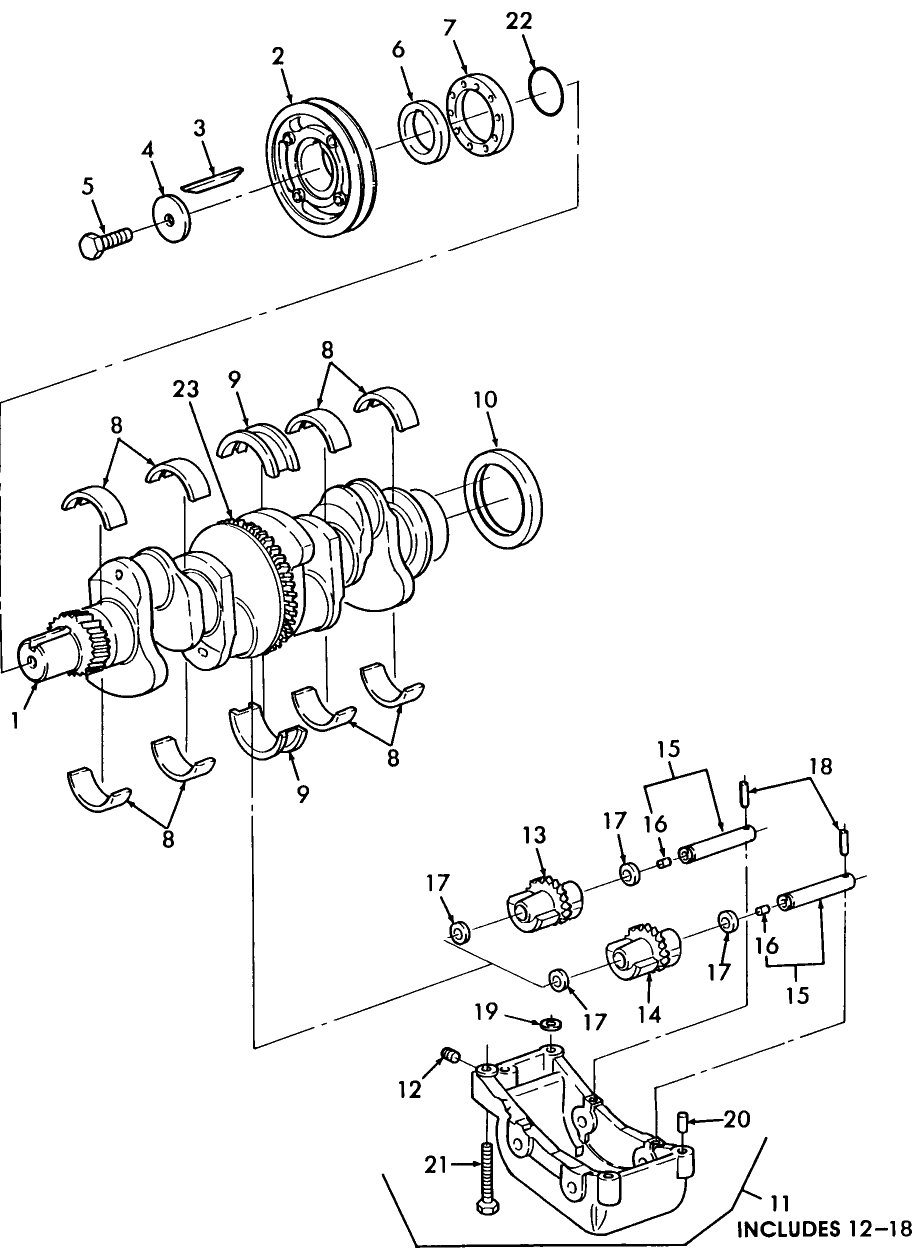 01.02 ENGINE, NON-EMISSIONIZED, CRANKSHAFT & RELATED PARTS, 2450, 2550 BSN 606630