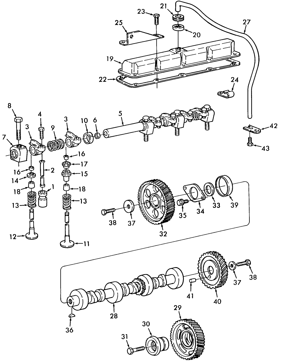 01.04 ENGINE, NON-EMISSIONIZED, CAM, ROCKER ARM, VALVES, 2450, 2550 BSN 606630