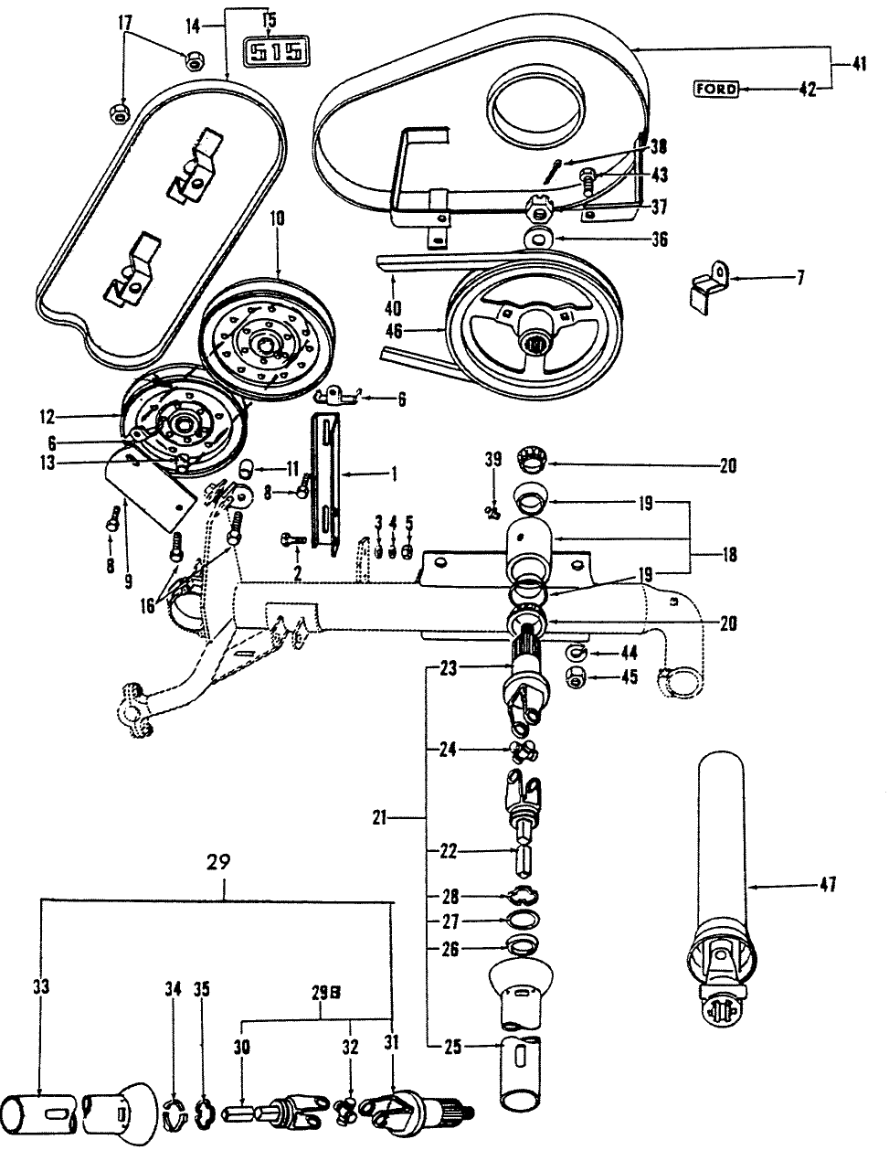 004 MAIN DRIVE AND RELATED PARTS,  14-278,14-279,14-284,14-285,14-286, 14-287