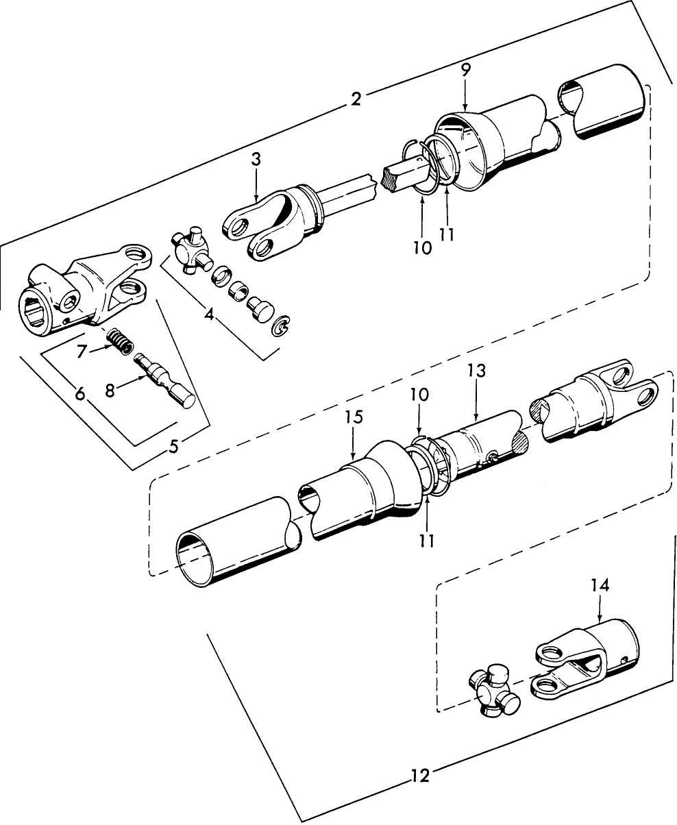 009 PTO UNIVERSAL JOINT & SHAFT ASSEMBLY