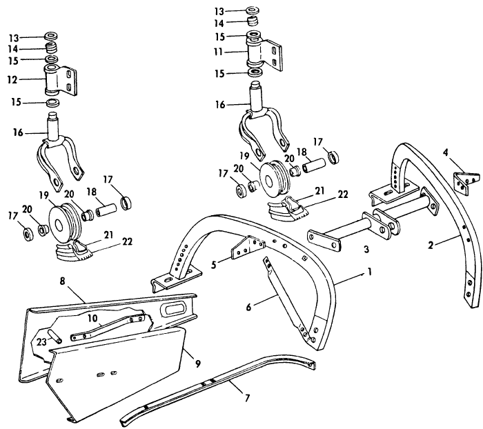 003 MOUNTED RAKE FRAME & WHEEL