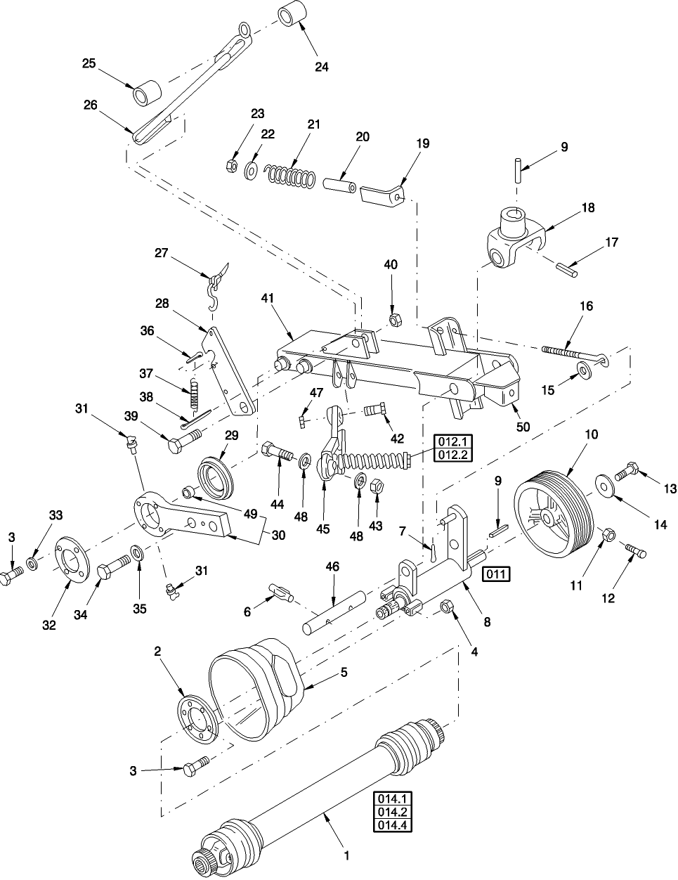 009 FRAME, LIFT ARM, 615, 616 & 617