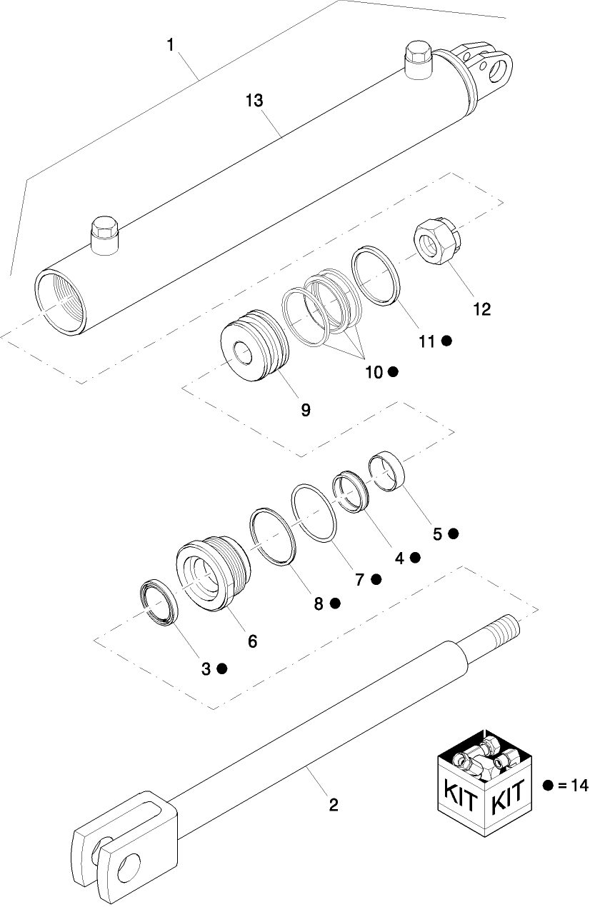 K.60.E.40(3) HYDRAULIC CYLINDER, LOAD RACK LIFT