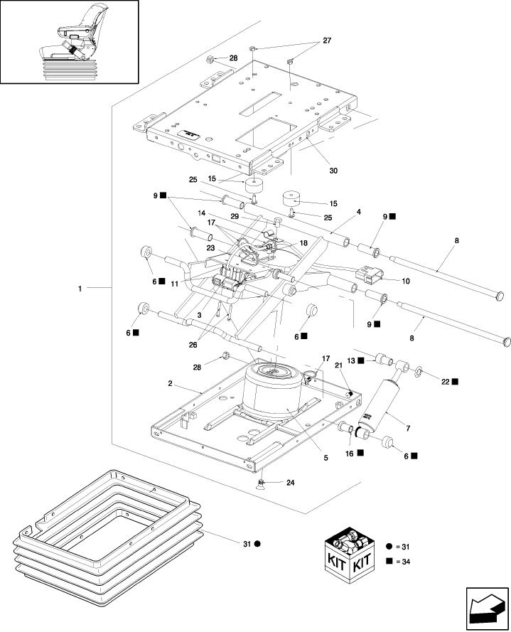 E.32.A.72 SEAT, SUSPENSION