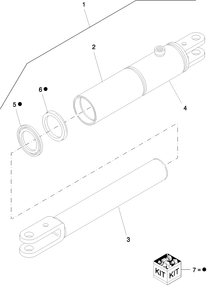 K.20.E.51.51 HYDRAULIC CYLINDER, AUXILIARY FIRST TABLE