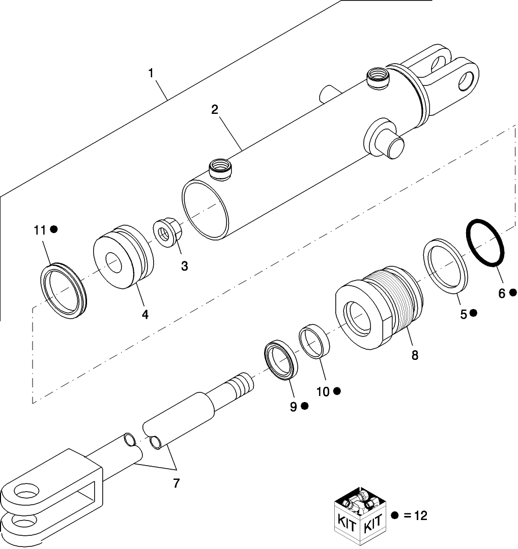 07.01 HYDRAULIC CYLINDER, TONGUE SWING, MONARCH