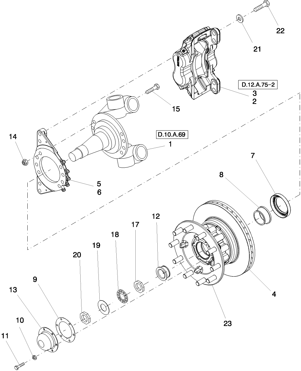  D.10.A.75(2) BRAKES, FRONT