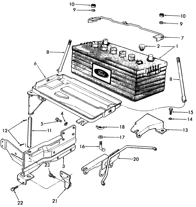 11D01 BATTERY & BATTERY SUPPORT ASSEMBLY, DIESEL