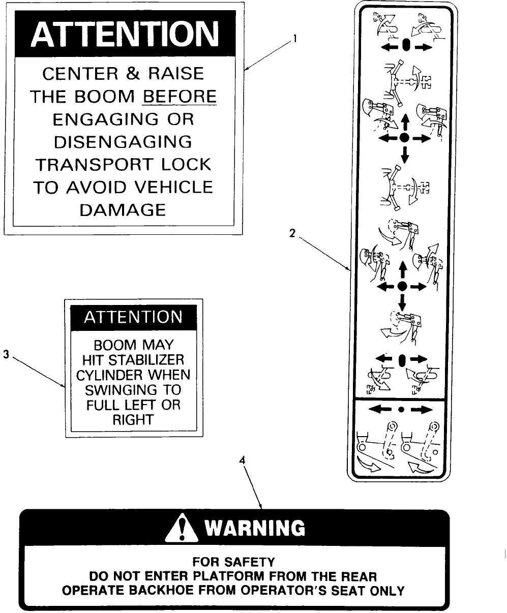 16E01 DECALS, BACKHOE
