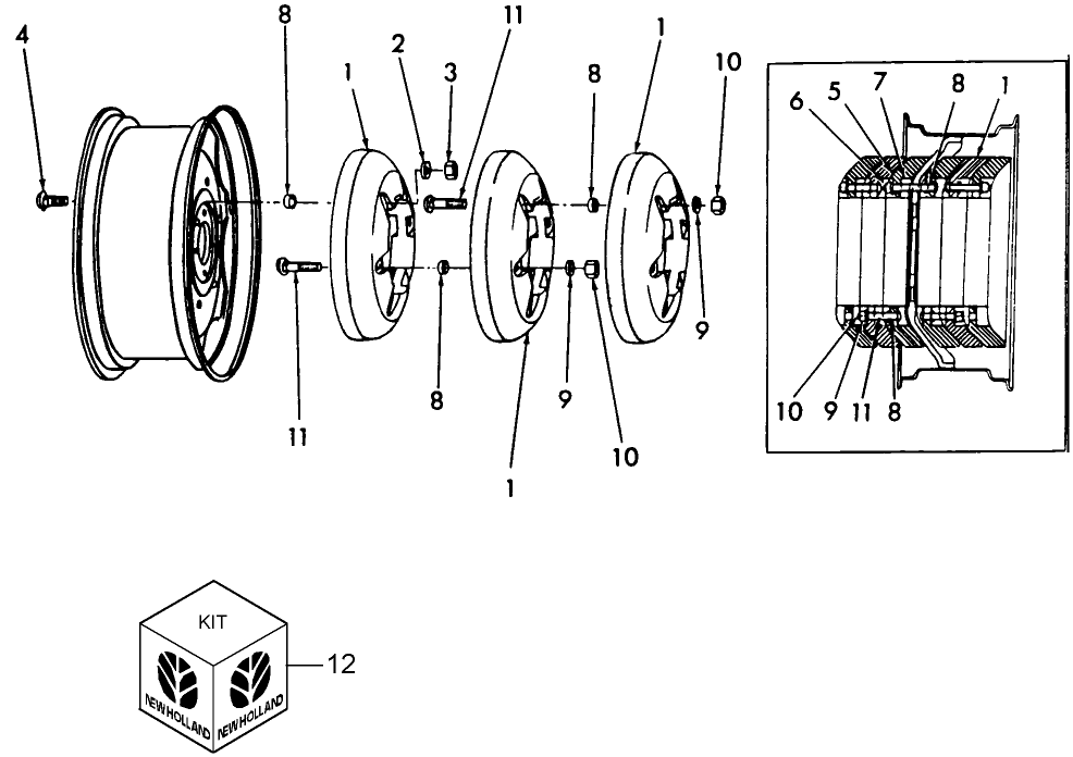 01E02 WEIGHTS, 24" REAR WHEEL, 85 LB.