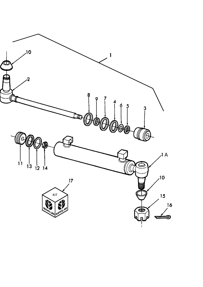 03D01 STEERING CYLINDER ASSEMBLY, TRW & CESSNA, (78/) 445A THRU 545A; (4-81/) 340A, 340B, 540A, 540B