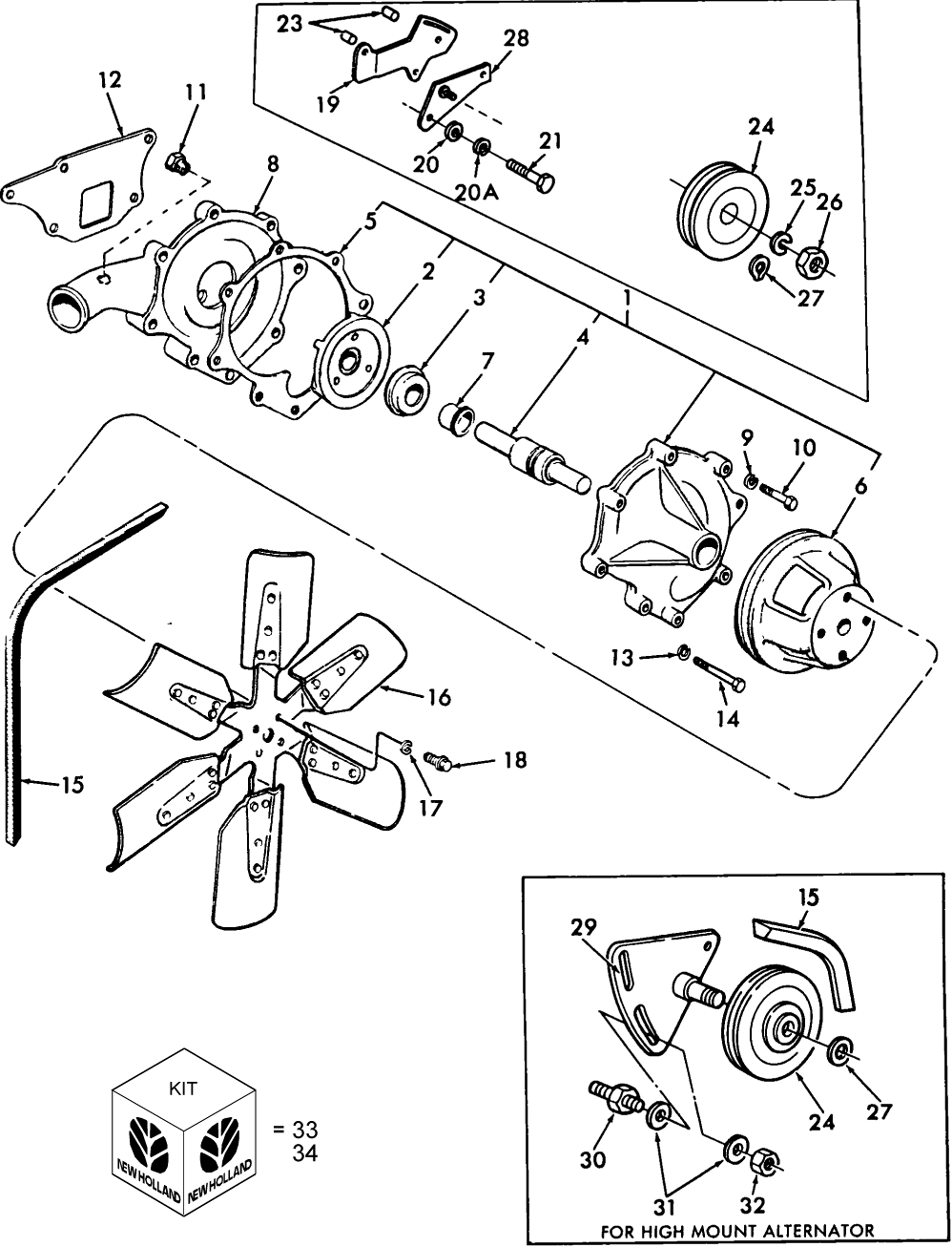 08B01 WATER PUMP & RELATED PARTS