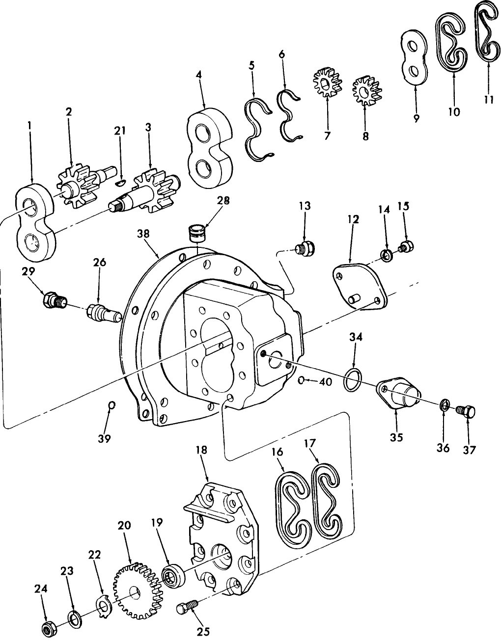 10B01 HYDRAULIC PUMP ASSEMBLY, MTD IN CNTR HSG, GEAR TYPE - 340,340A,340B,445,445A,540,540A,540B,545,545A