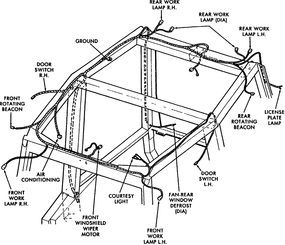 15T01 ROOF HARNESS - W/CAB - 455C, 455D
