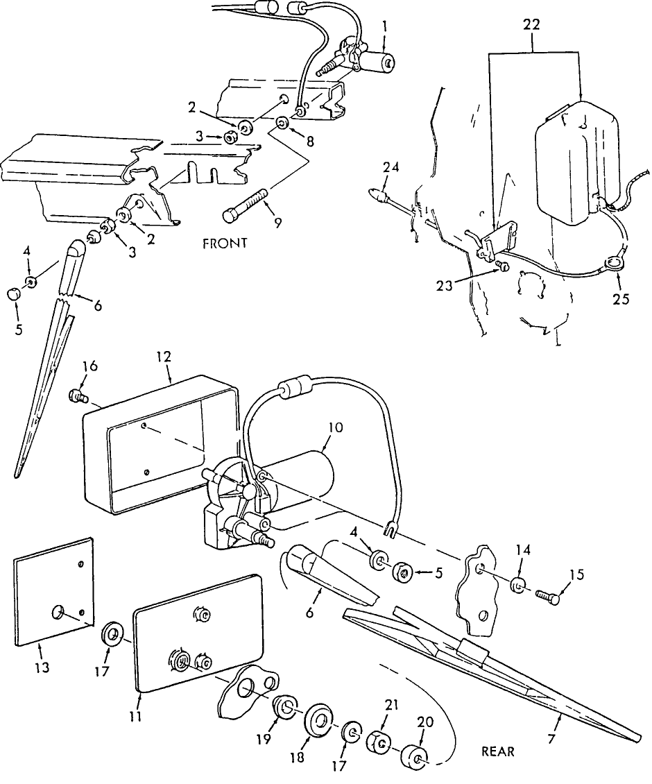15S01 WINDSHIELD WIPER MOTORS - FRONT & REAR - 455C, 455D