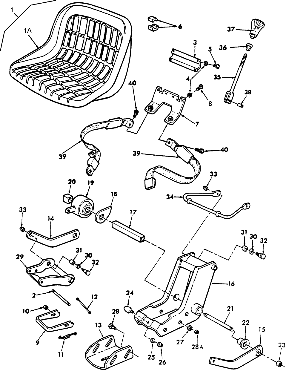 13A01 DELUXE SEAT ASSEMBLY - 2600, 3600, 3900, 4100, 4600, 5600, 231, 233, 333, 335, 515, 531, 532