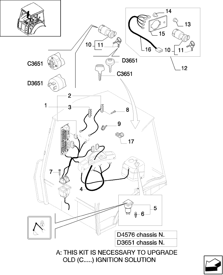 New Holland 555e Operator S Platform 1 91 4 01 Cab Ignition Switch And Fuse Panel Wiring Power Shuttle