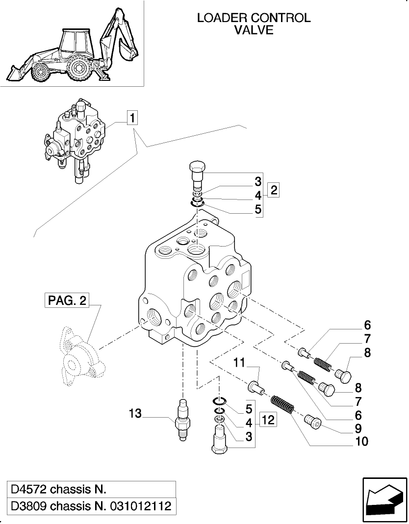 336(03) TWO-SECTION CONTROL VALVE FOR LOADER
