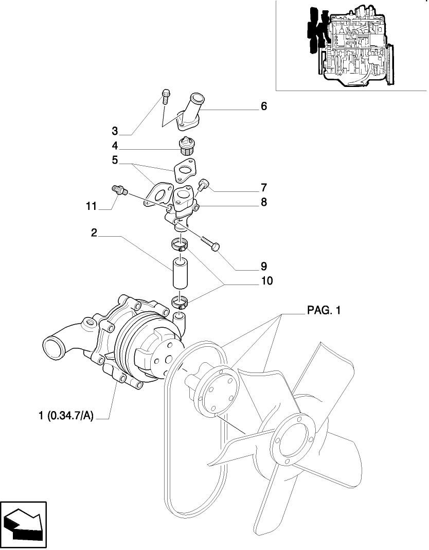0.34.7(02) WATER PUMP, THERMOSTAT