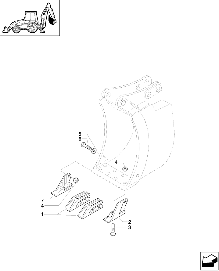 527(01) BOLT-ON TOOTH KIT, 18" (457MM) & 24" (610MM) BACKHOE BUCKETS