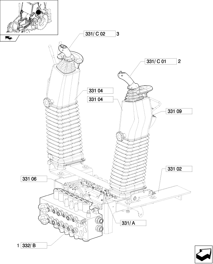 332(01) TOWER ASSY 6 SECTIONS (SIDE SHIFT) - EU