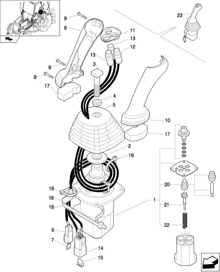 341/C(01) PILOT VALVE OF HYDRAULIC CONTROL LEVER (L.H.) - EU