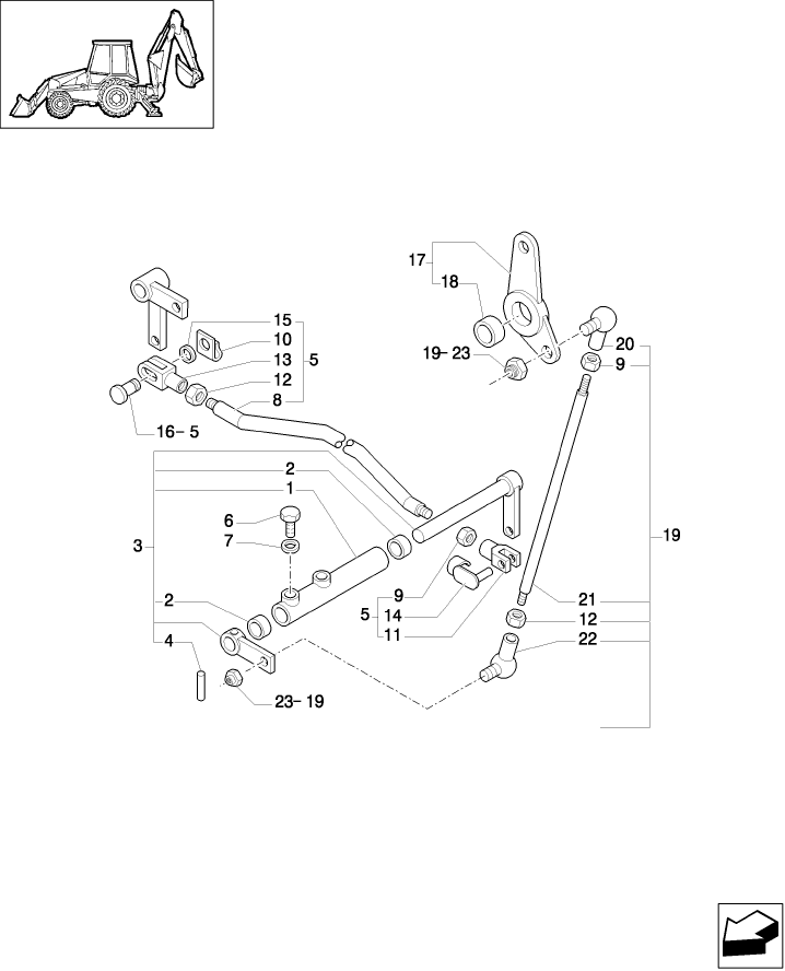 1.11.5(01) SELF-LEVELING LINKAGE, LOADER CONTROLS (CENTER PIVOT)