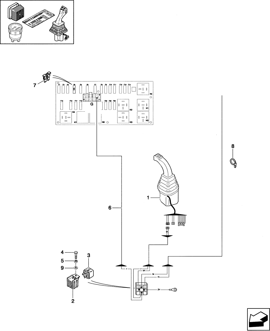 12.760 WIRING FOR ELECTROVALVE ATTACHMENT - HYDRAULIC VERSION - EUROPE