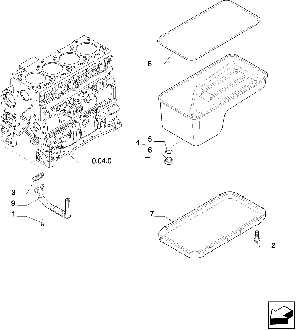0.04.2(01) ENGINE OIL SUMP - ENGINE VERSION (01)