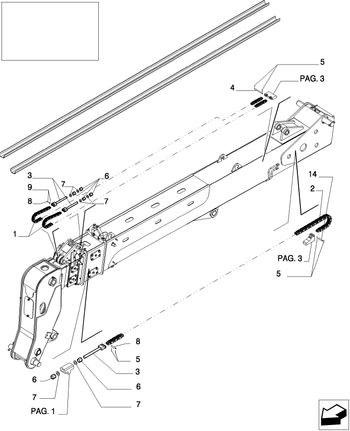 9.80092(10) ARM FOR 4 FUNCTIONS (10MT) - OPTIONAL CODE 749027221