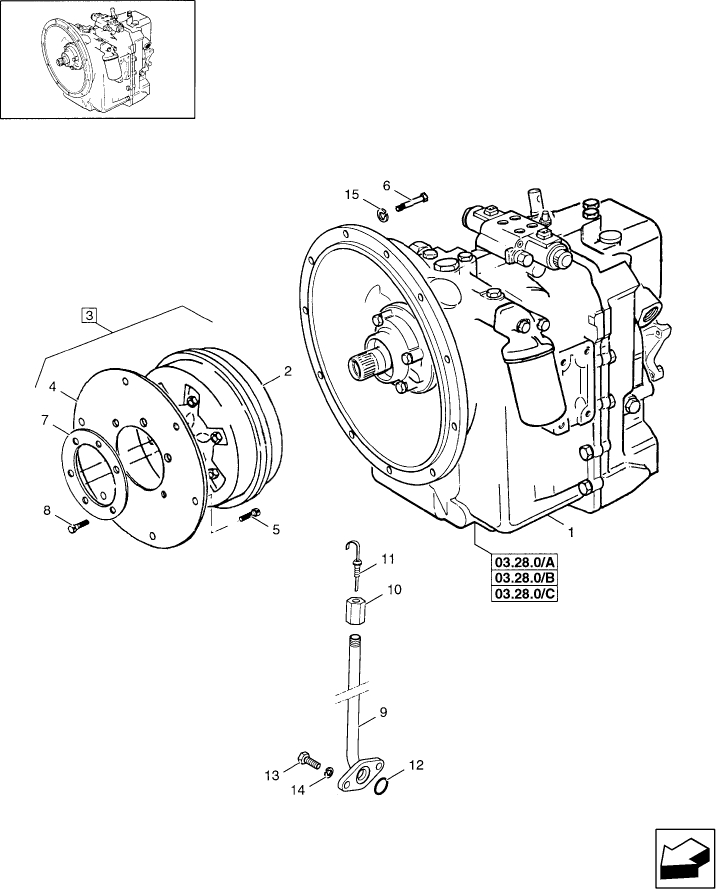 03.28.0(01) GEARBOX, COUPLING BLOCK -  POWERSHUTTLE