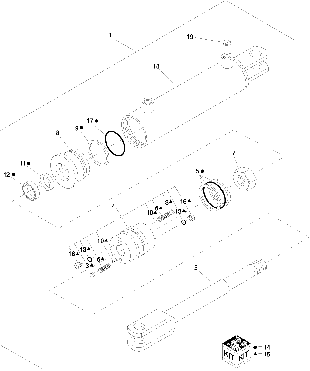 020(2) HYDRAULIC ENDGATE CYLINDER, ASN
