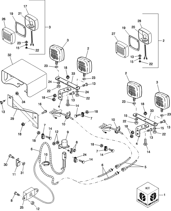 028 TRAILING LIGHT KIT, 86978832