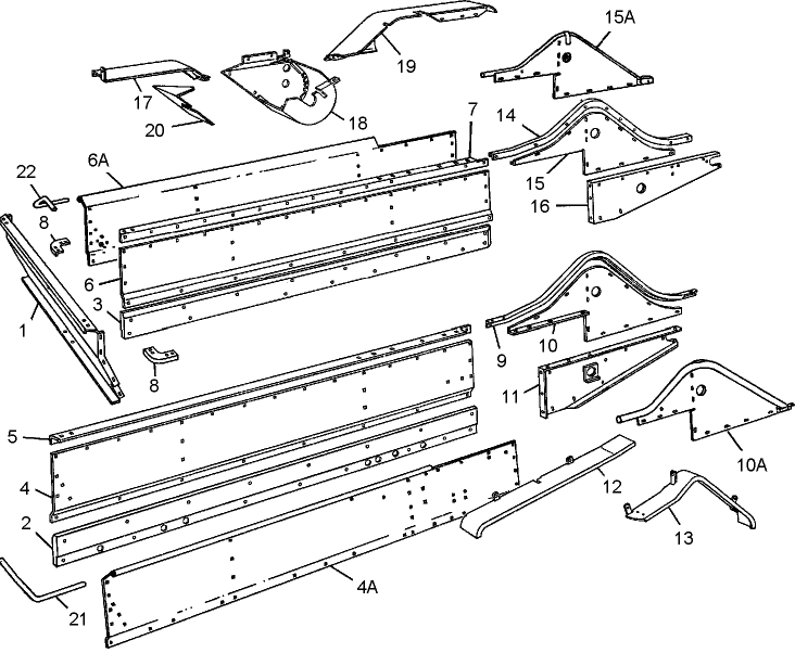 003 END GATE, SIDE SHEETS, BEATER SHIELD AND SUPPORTS