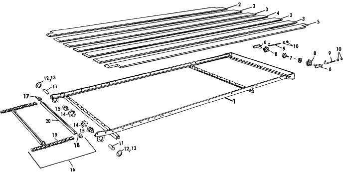 008 MAIN FRAME, BOARDS, APRON & DRIVE SHAFT